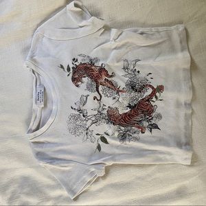 Bershka White Tee with Design